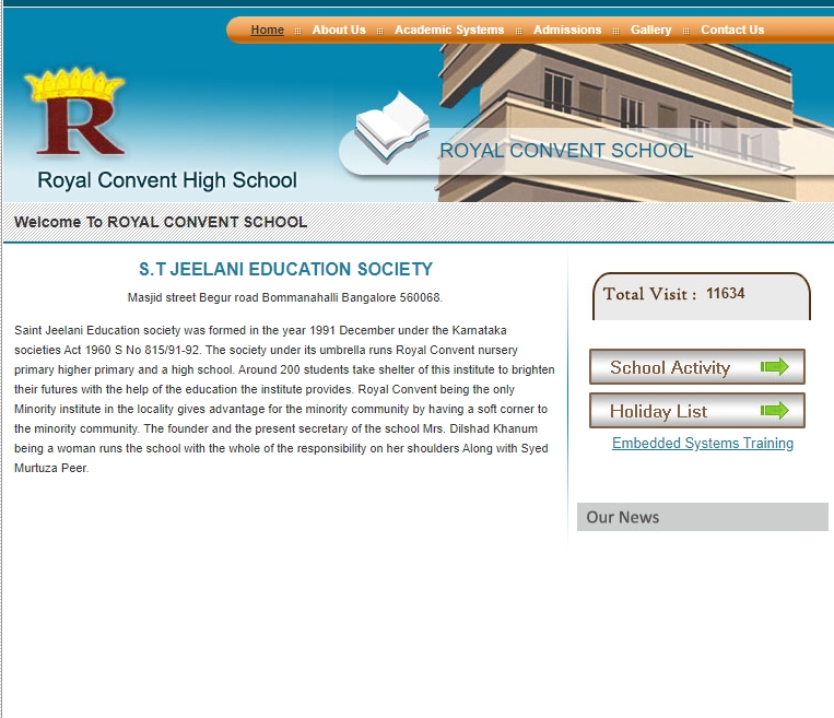 Royal Convent School Website